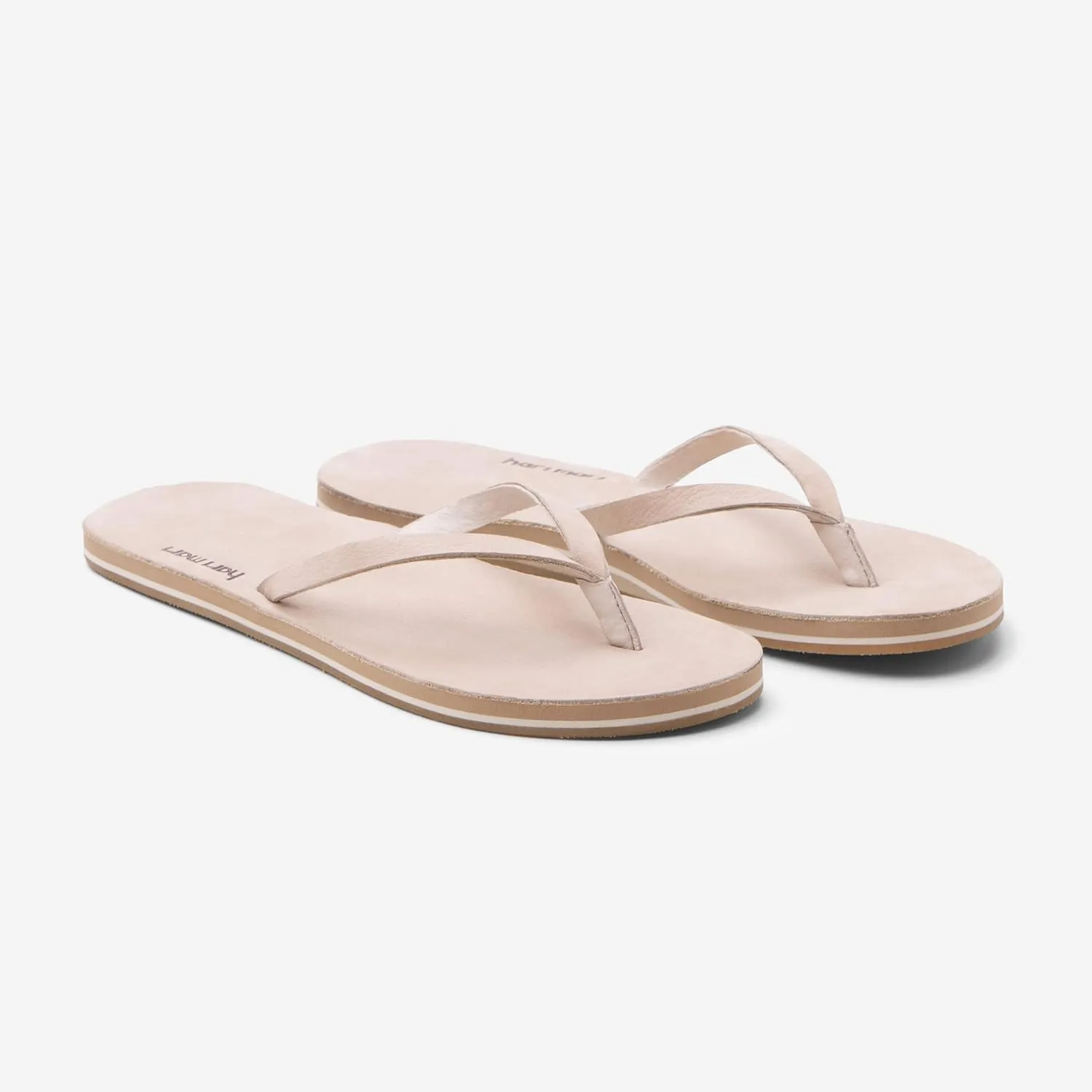 Hari Mari- Meadows- Women's Nubuck Leather Slim Fit Flip Flops with Soft V-Cut Strap- No Break Ins, Firm Arch Support, and Slim Contoured Sandal Profile