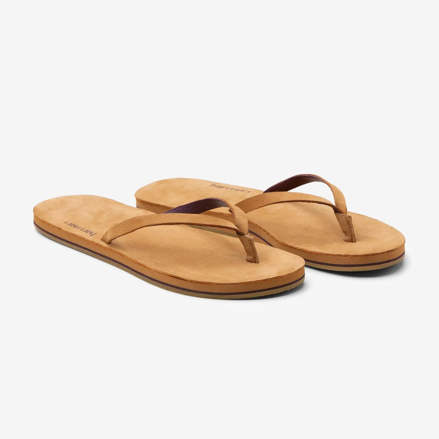 Hari Mari- Meadows- Women's Nubuck Leather Slim Fit Flip Flops with Soft V-Cut Strap- No Break Ins, Firm Arch Support, and Slim Contoured Sandal Profile