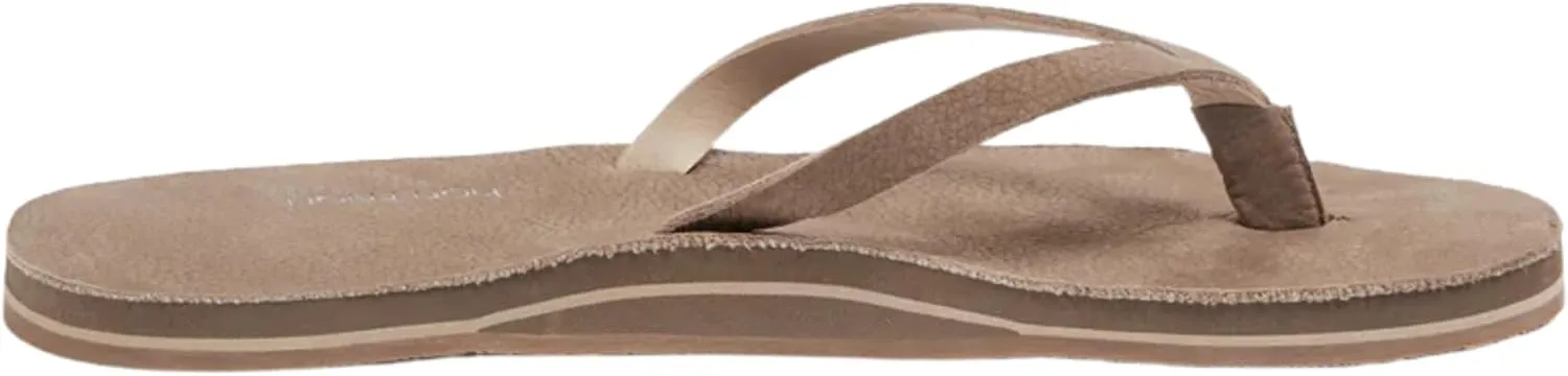 Hari Mari- Meadows- Women's Nubuck Leather Slim Fit Flip Flops with Soft V-Cut Strap- No Break Ins, Firm Arch Support, and Slim Contoured Sandal Profile