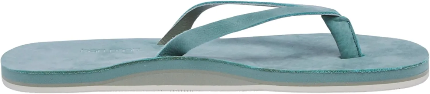 Hari Mari- Meadows- Women's Nubuck Leather Slim Fit Flip Flops with Soft V-Cut Strap- No Break Ins, Firm Arch Support, and Slim Contoured Sandal Profile