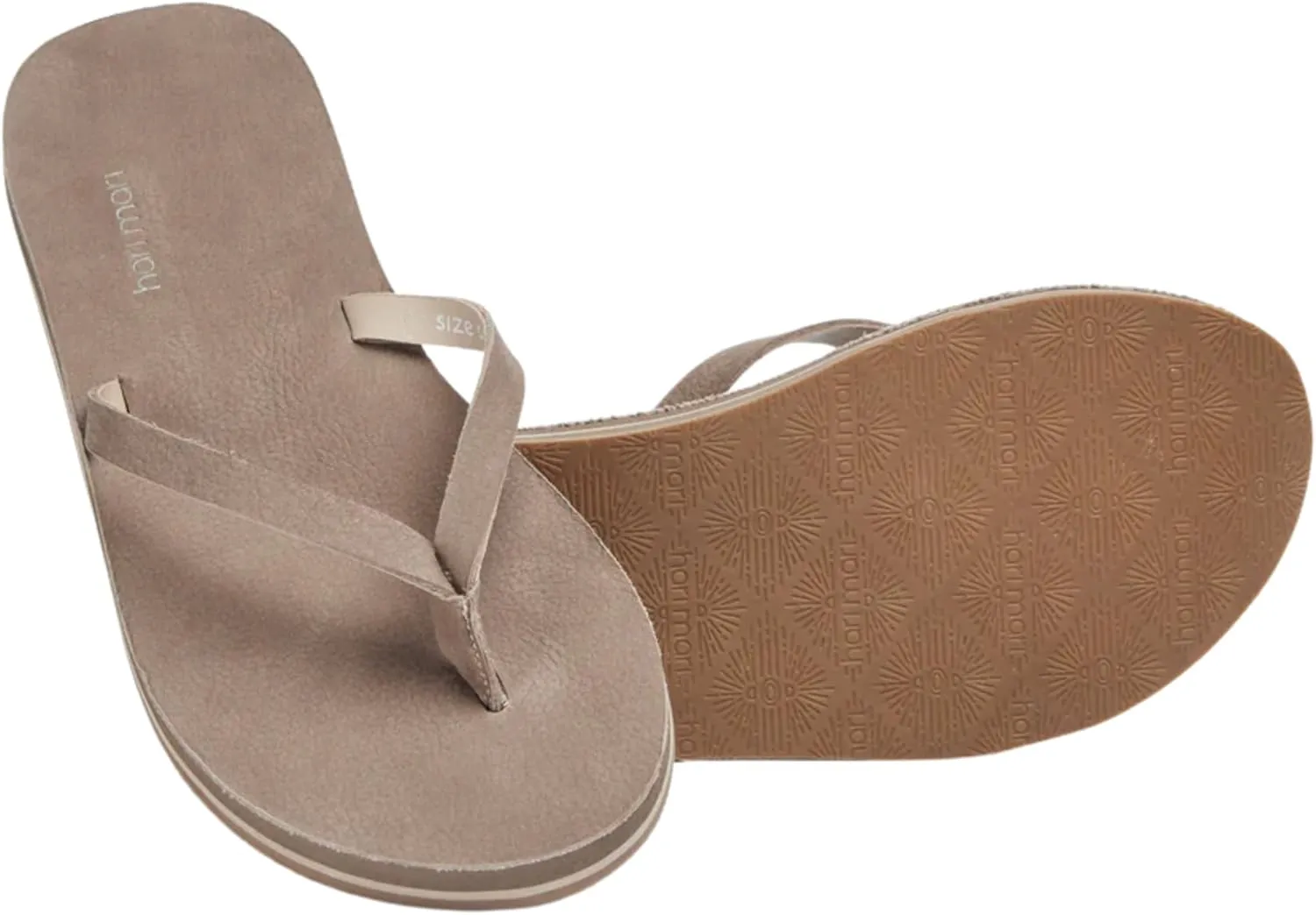 Hari Mari- Meadows- Women's Nubuck Leather Slim Fit Flip Flops with Soft V-Cut Strap- No Break Ins, Firm Arch Support, and Slim Contoured Sandal Profile