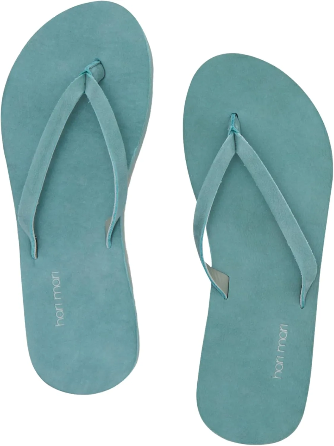 Hari Mari- Meadows- Women's Nubuck Leather Slim Fit Flip Flops with Soft V-Cut Strap- No Break Ins, Firm Arch Support, and Slim Contoured Sandal Profile