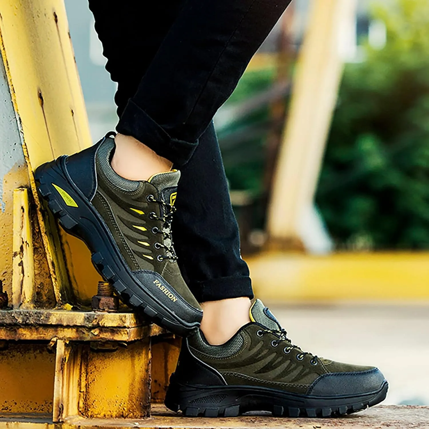 Hiking Shoes for Men Walking Fashion Casual Loafers Breathable Hiking Shoes Casual Mid Top Mens