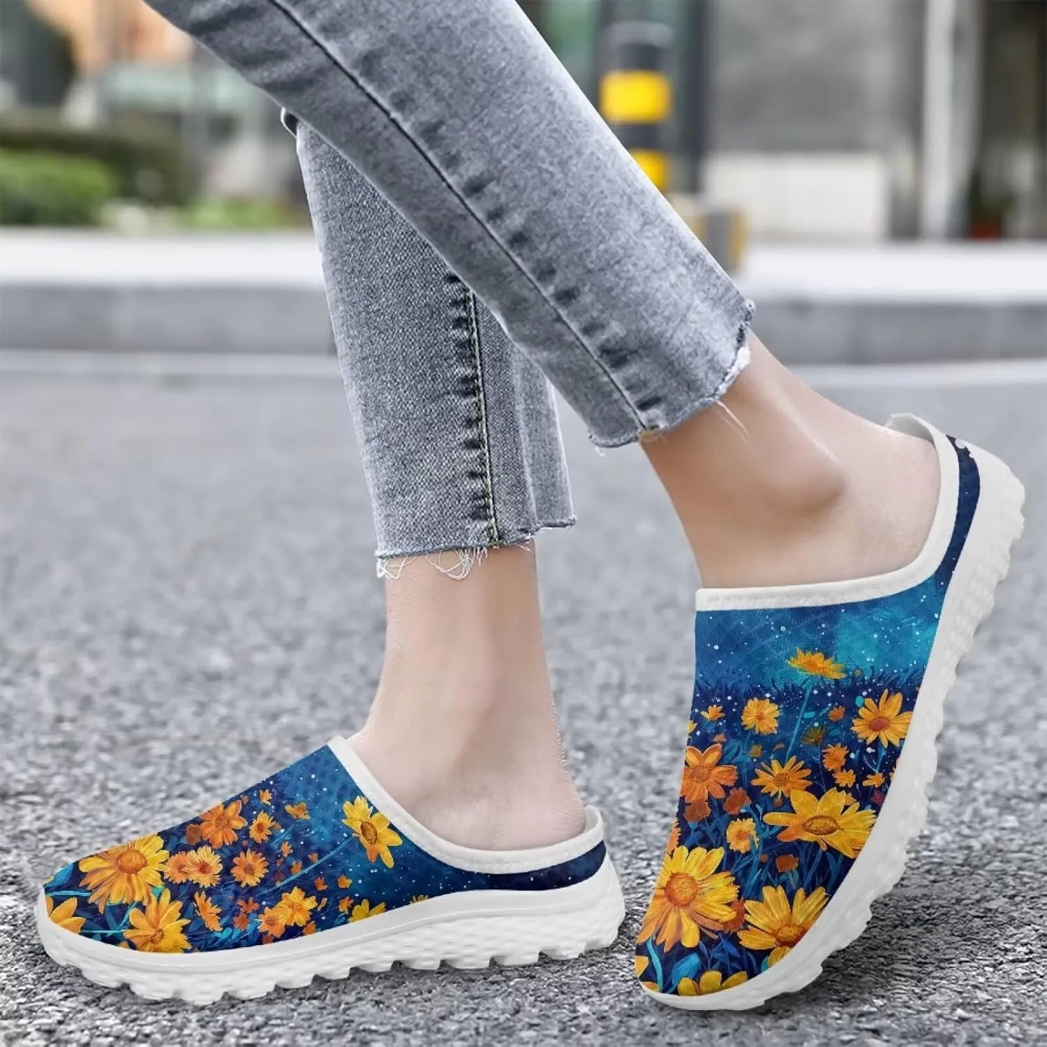Howilath Women's Sport Mules Tennis Shoes Slip on Garden Shoes Loafers Fashion Backless Sneakers for Street Style Outdoor