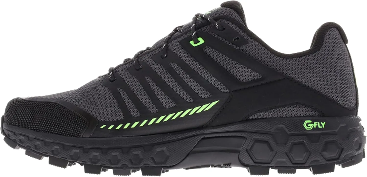 Inov-8 Men's Roclite Ultra G 320 Breathable Light Cushioned Foam On/Off Trail All-Terrain Training Running Shoes, Black/Green, 9