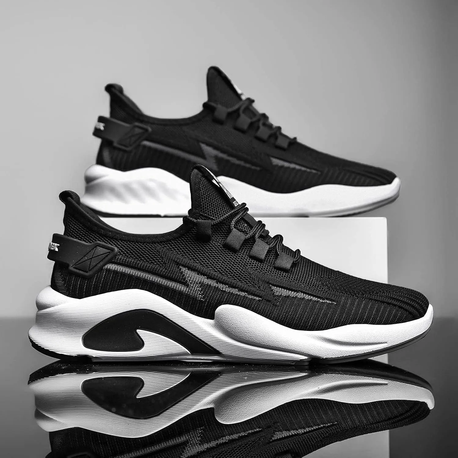 Jogging Walking Sneakers for Men Lace Up Lightweight Breathable Fashion Sneaker Arch Support Plantar Fasciitis