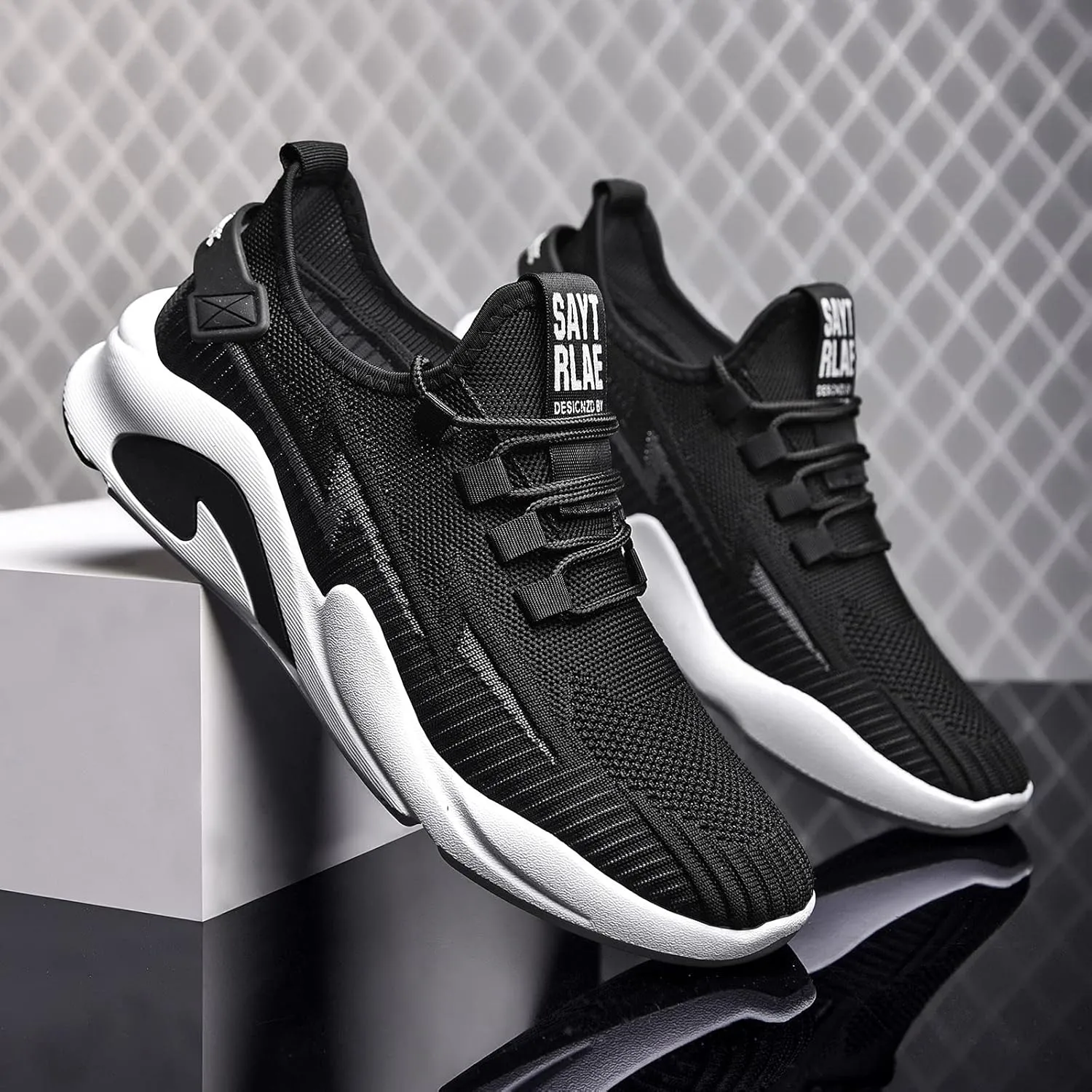 Jogging Walking Sneakers for Men Lace Up Lightweight Breathable Fashion Sneaker Arch Support Plantar Fasciitis