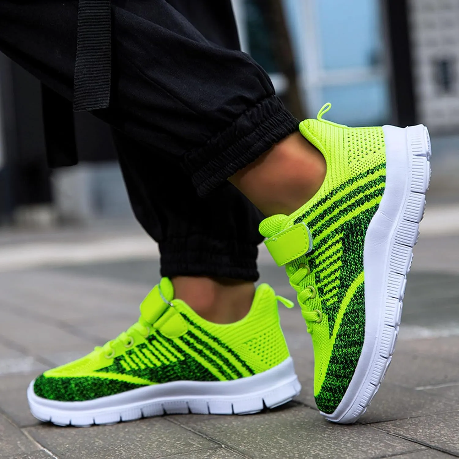 Kids Tennis Shoes for Boys Girls Lightweight Breathable Sneakers Running Athletic Shoes Slip On Fashion Running Sneakers