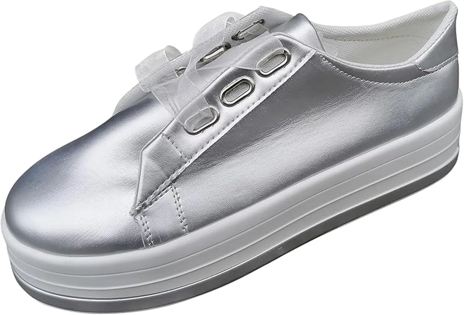 Ladmiple Sneakers For Women Slip On Low Cut Casual Walking Shoes Dressy Summer Comfort Fashion Platform Flats Loafers
