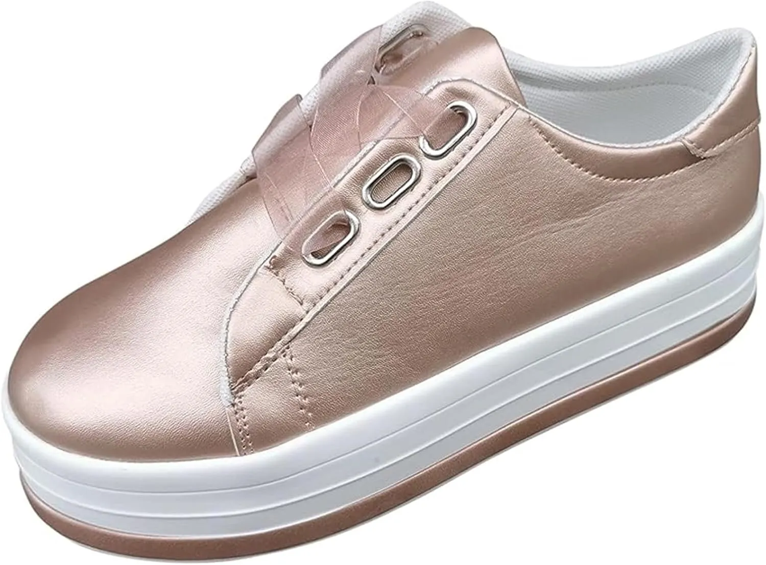 Ladmiple Sneakers For Women Slip On Low Cut Casual Walking Shoes Dressy Summer Comfort Fashion Platform Flats Loafers