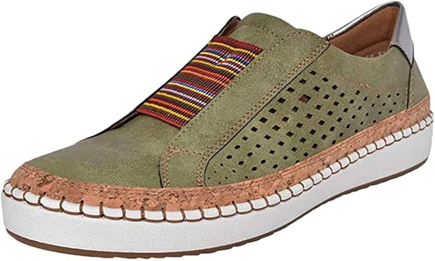 Ladmiple Sneakers For Women Slip On Wide Width Low Cut Casual Walking Canvas Shoes Dressy Summer Fashion Flats Loafers