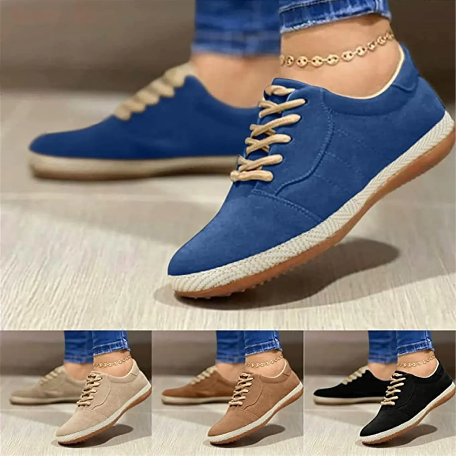 Lausiuoe Shoes For Women Dressy Flats Canvas Loafers Low Cut Casual Classic Fashion Soft Comfortable Walking Slip On Sneakers