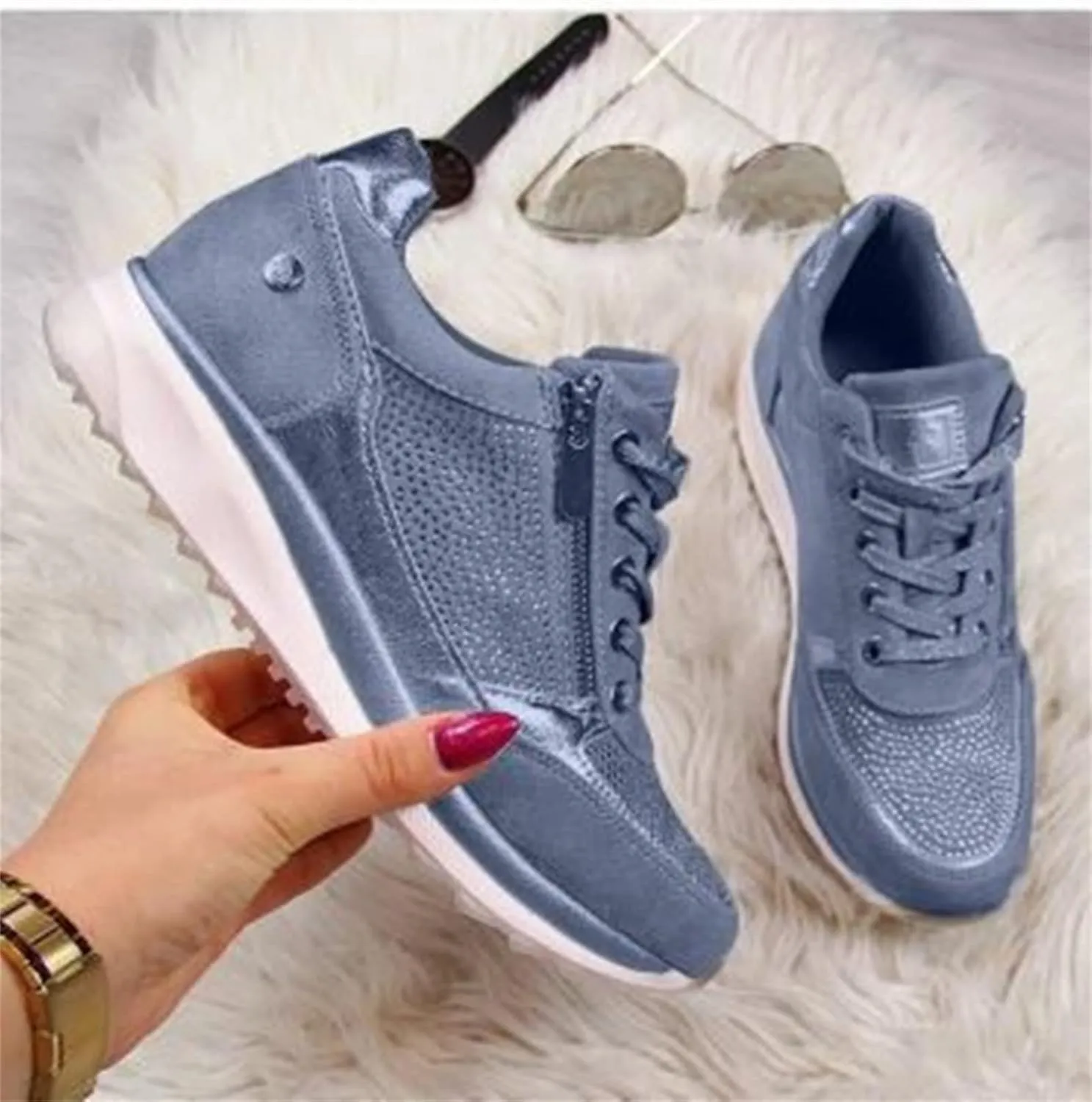 Lausiuoe Women's Fashion Sneakers Slip On Canvas Shoes Low Cut Casual Classic Fall Soft Comfort Walking Flat Loafers