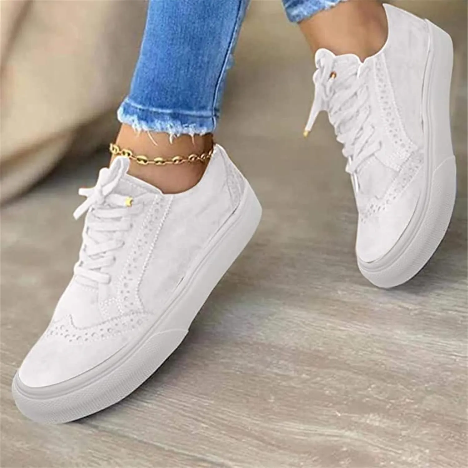 Lausiuoe Women's Fashion Sneakers Slip On Canvas Shoes Low Cut Casual Classic Fall Soft Comfort Walking Flat Loafers
