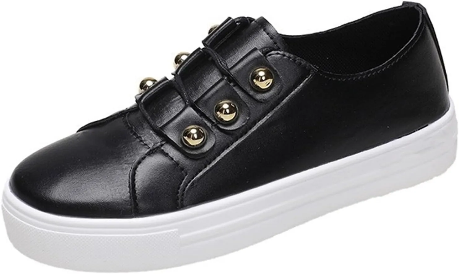 Lausiuoe Women's Fashion Sneakers Slip On Canvas Shoes Low Cut Casual Classic Fall Soft Comfort Walking Flat Loafers