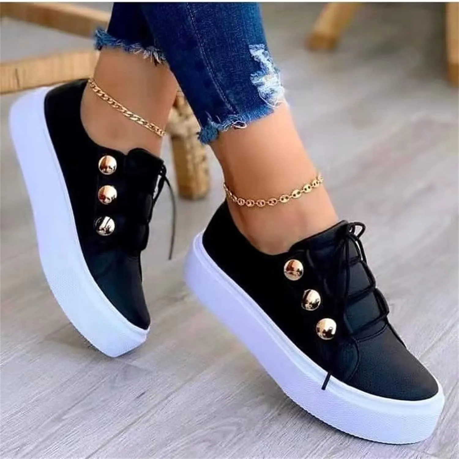 Lausiuoe Women's Fashion Sneakers Slip On Canvas Shoes Low Cut Casual Classic Fall Soft Comfort Walking Flat Loafers
