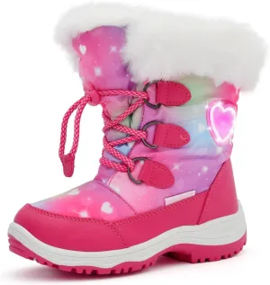 Light Up Boots Boys Girls Little Kids Winter Snow Boots