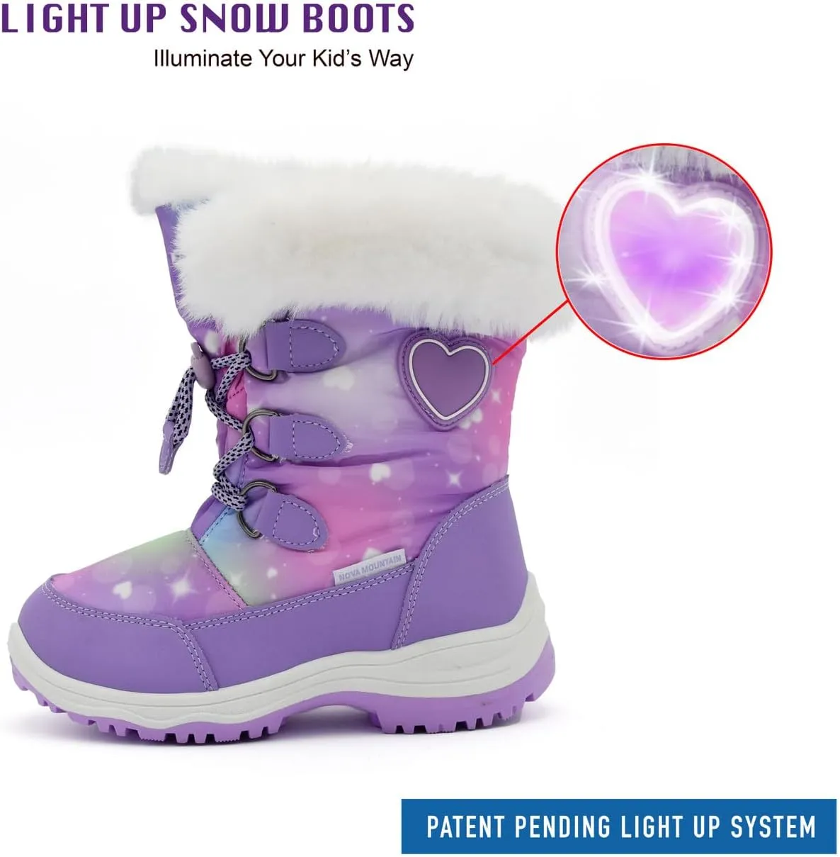 Light Up Boots Boys Girls Little Kids Winter Snow Boots
