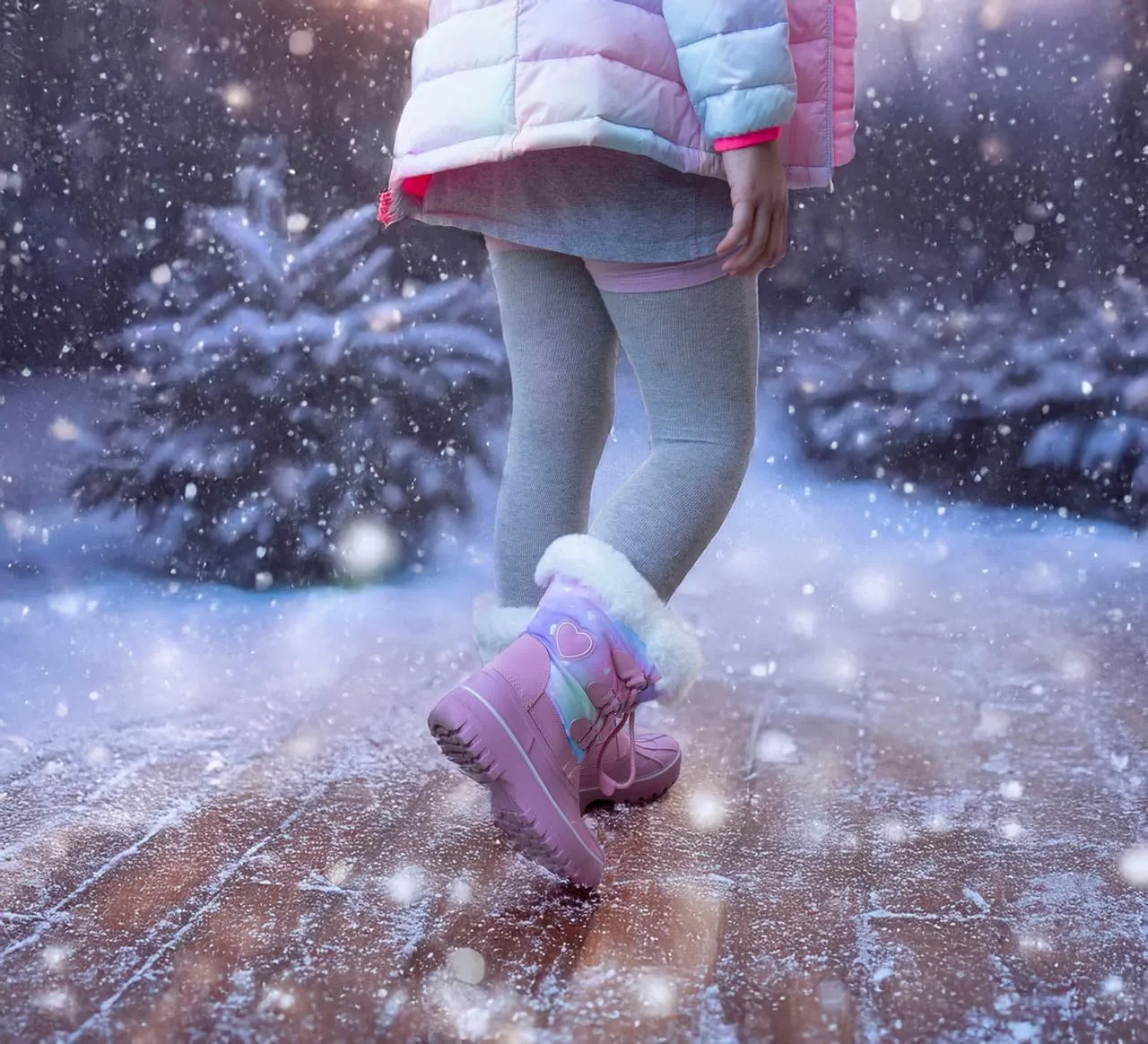 Light Up Boots Boys Girls Little Kids Winter Snow Boots