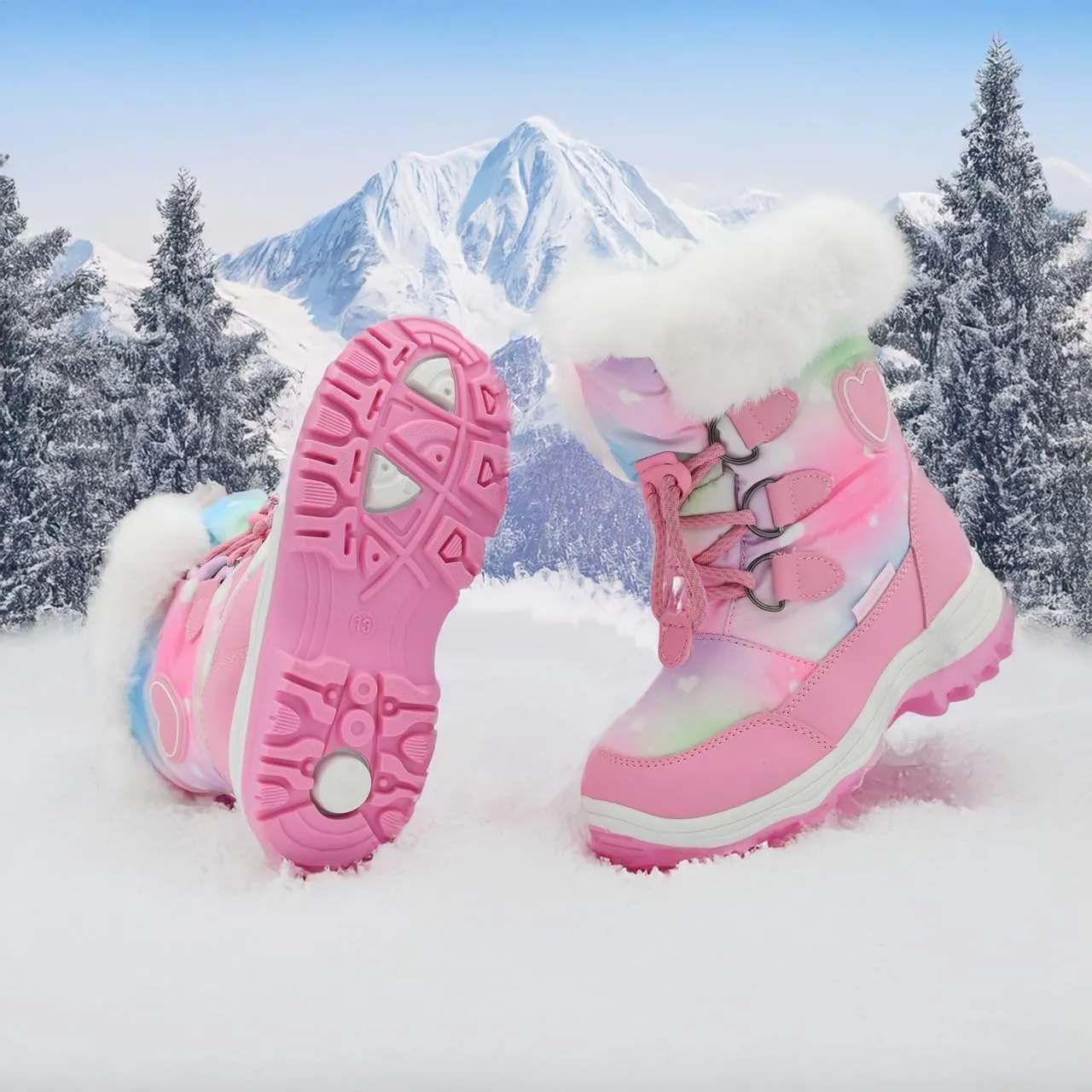 Light Up Boots Boys Girls Little Kids Winter Snow Boots