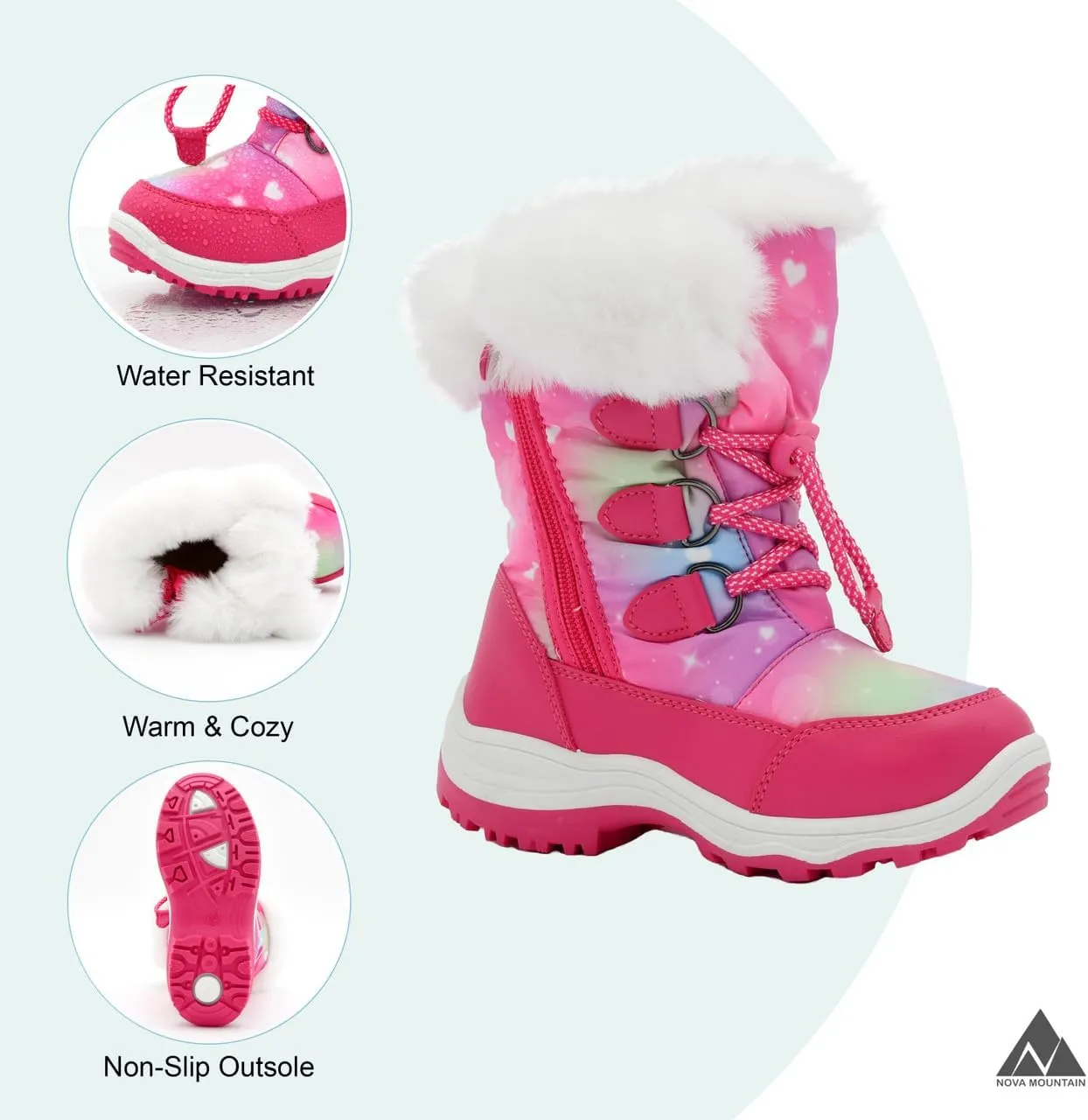 Light Up Boots Boys Girls Little Kids Winter Snow Boots