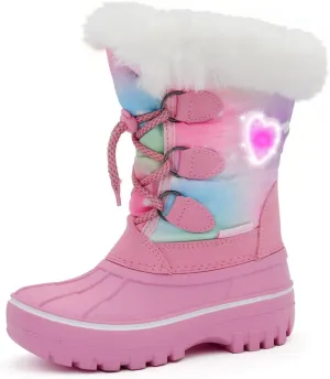 Light Up Boots Boys Girls Little Kids Winter Snow Boots