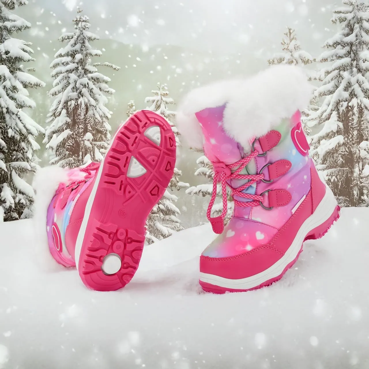 Light Up Boots Boys Girls Little Kids Winter Snow Boots