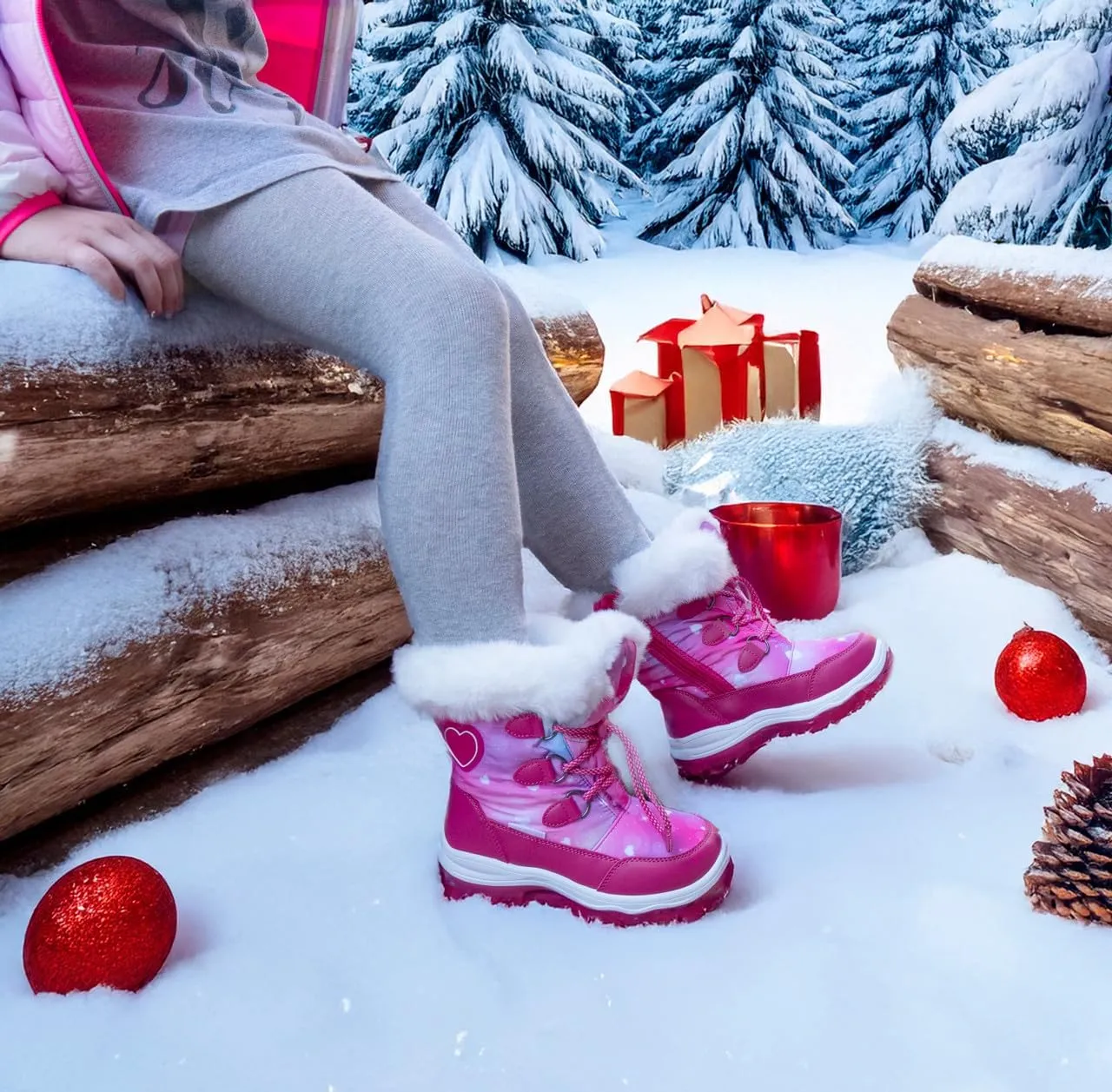 Light Up Boots Boys Girls Little Kids Winter Snow Boots