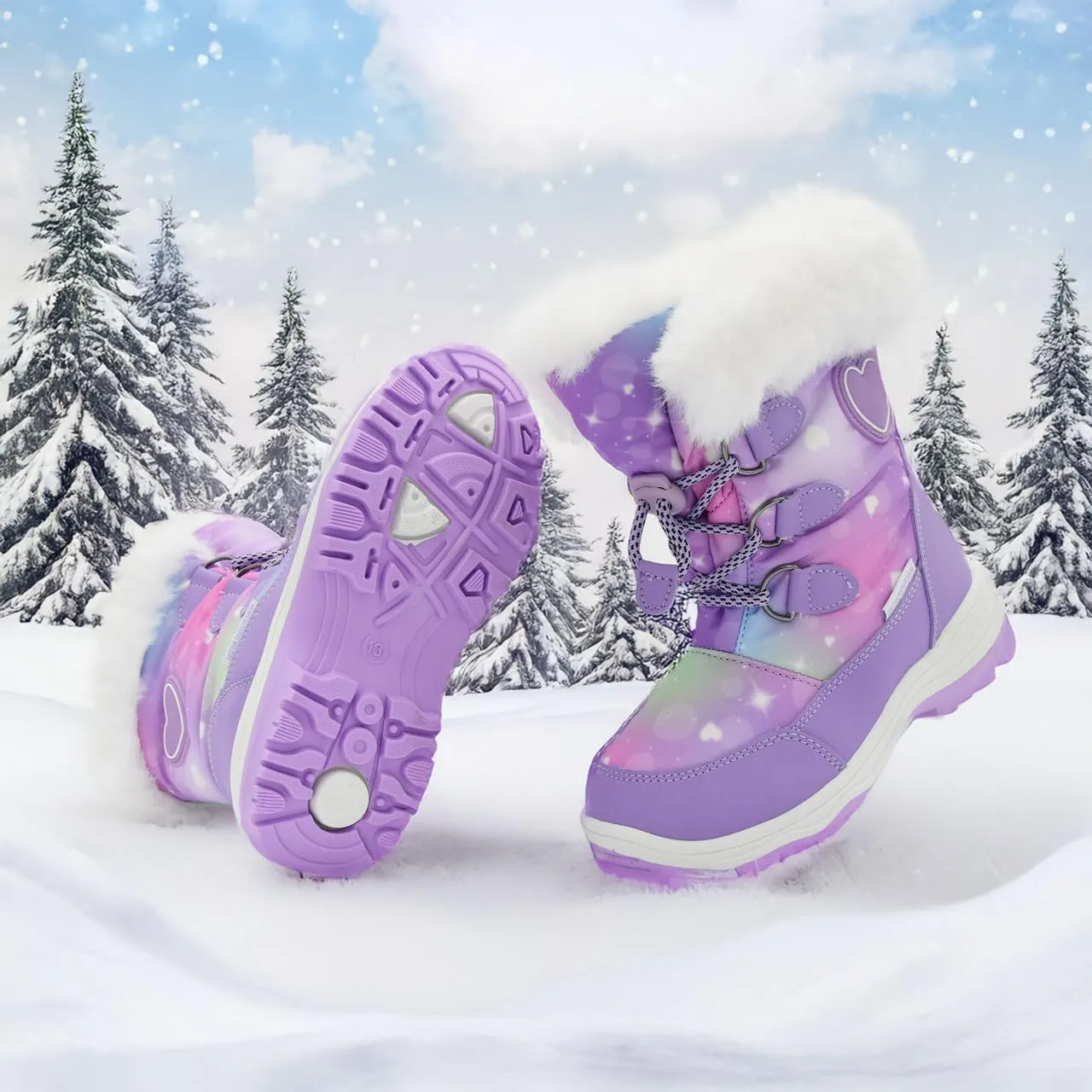 Light Up Boots Boys Girls Little Kids Winter Snow Boots