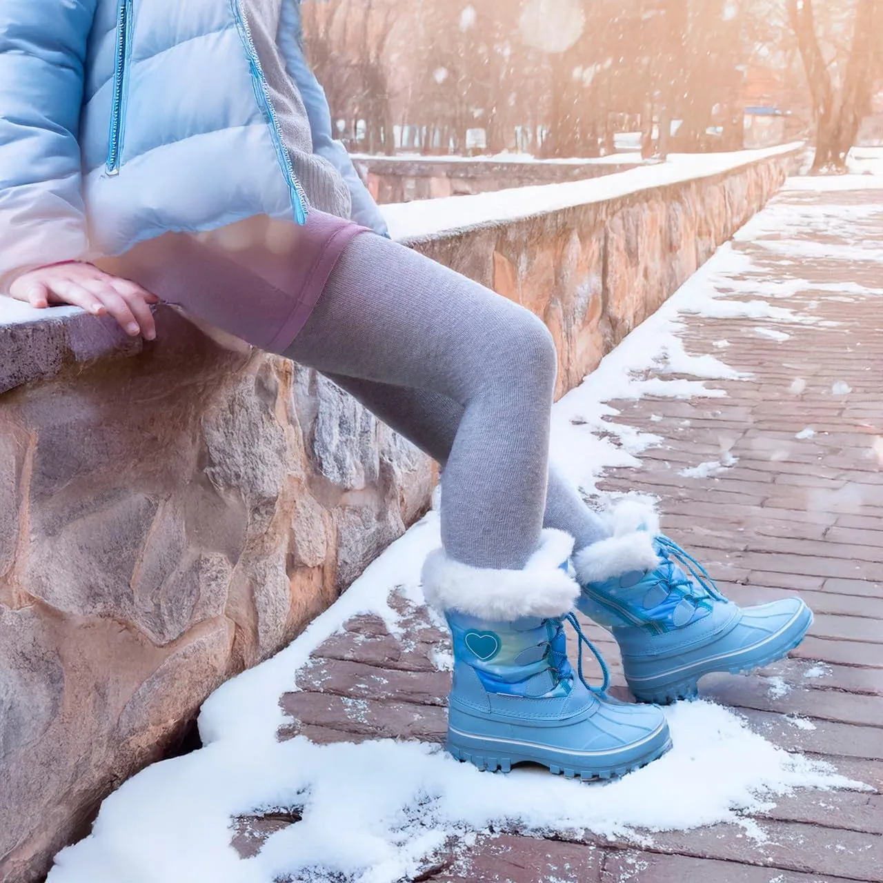 Light Up Boots Boys Girls Little Kids Winter Snow Boots