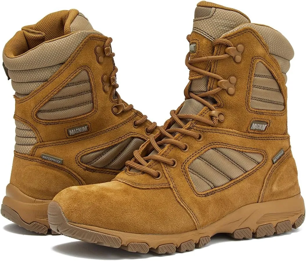 MAGNUM Men's Bragg Waterproof Tactical Boots for Men, Mens Military Hiking Boots, Breathable Light Weight Work Boots for Men