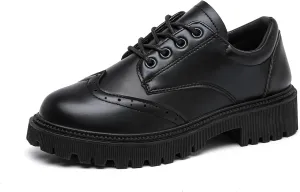 MEMON Oxford Shoes for Women,Platform Oxfords for Women,Low Heel Lace-Up Chunky Classic Oxford,Business Work Office Dress Shoes