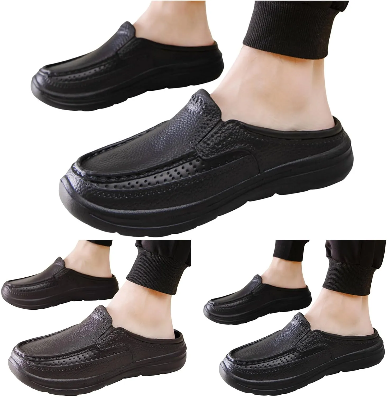 Men Sandals Fashionable New Pattern Simple Solid Color Summer Casual Half Drag Flat Bottom Mens Cushioned Slides Shoes