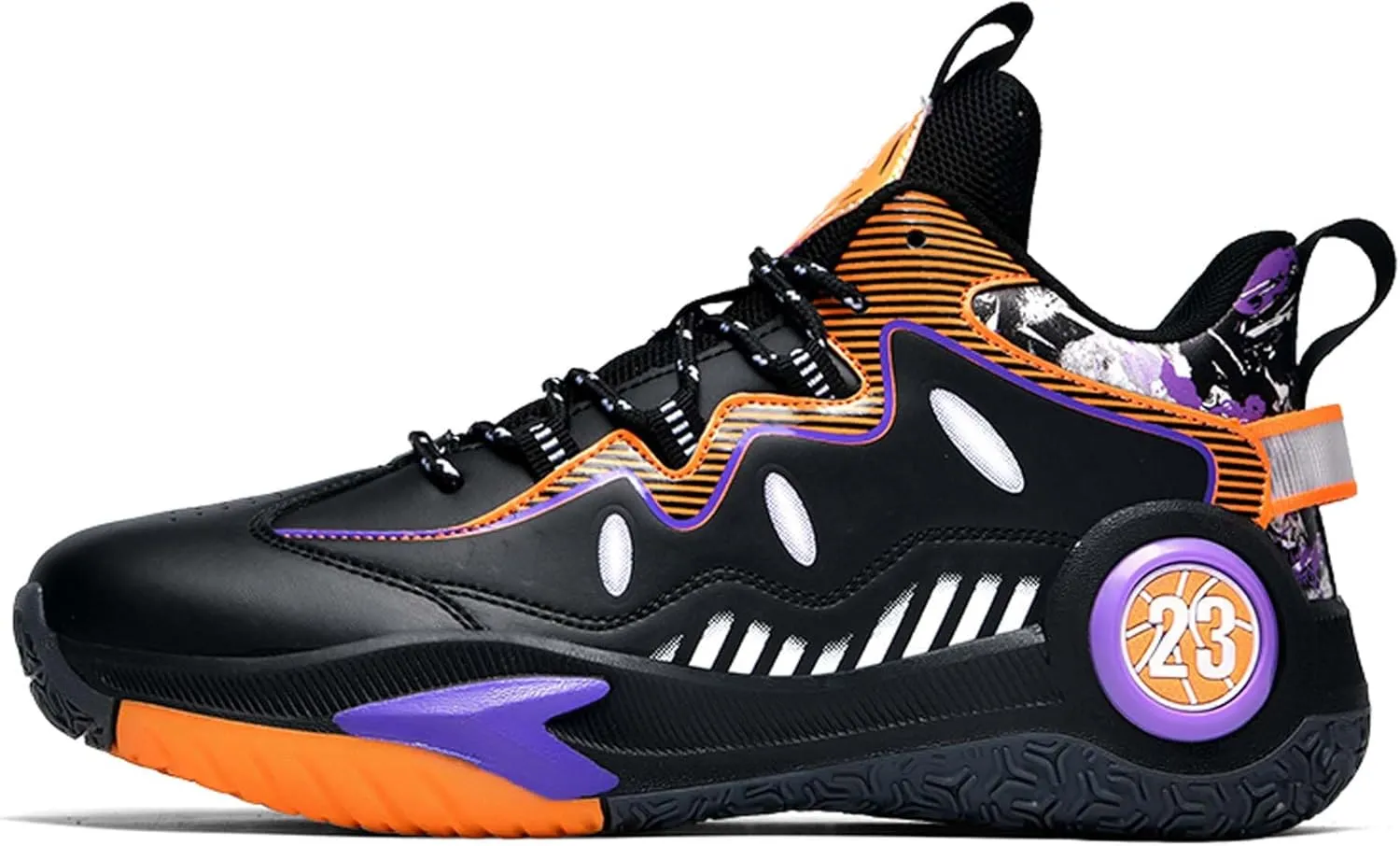 Mens and Womens Mid Top Lace Up Basketball Sneakers Non Slip and Breathable Running Shoes Wear Resistant Outdoor Travel Shoes Lightweight Carrying Fitness Training Shoes Badminton Sneakers