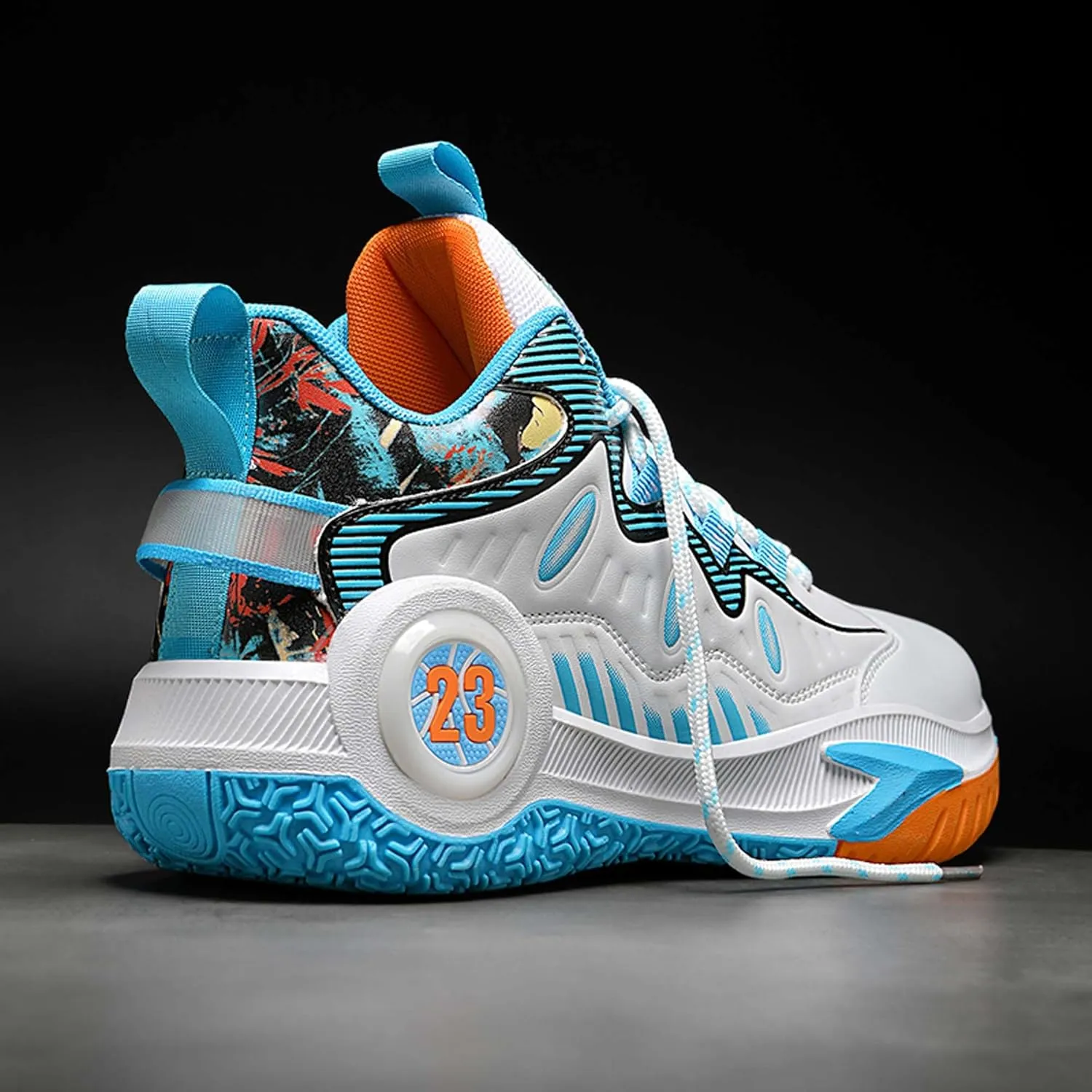 Mens and Womens Mid Top Lace Up Basketball Sneakers Non Slip and Breathable Running Shoes Wear Resistant Outdoor Travel Shoes Lightweight Carrying Fitness Training Shoes Badminton Sneakers