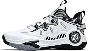 Mens and Womens Mid Top Lace Up Basketball Sneakers Non Slip and Breathable Running Shoes Wear Resistant Outdoor Travel Shoes Lightweight Carrying Fitness Training Shoes Badminton Sneakers