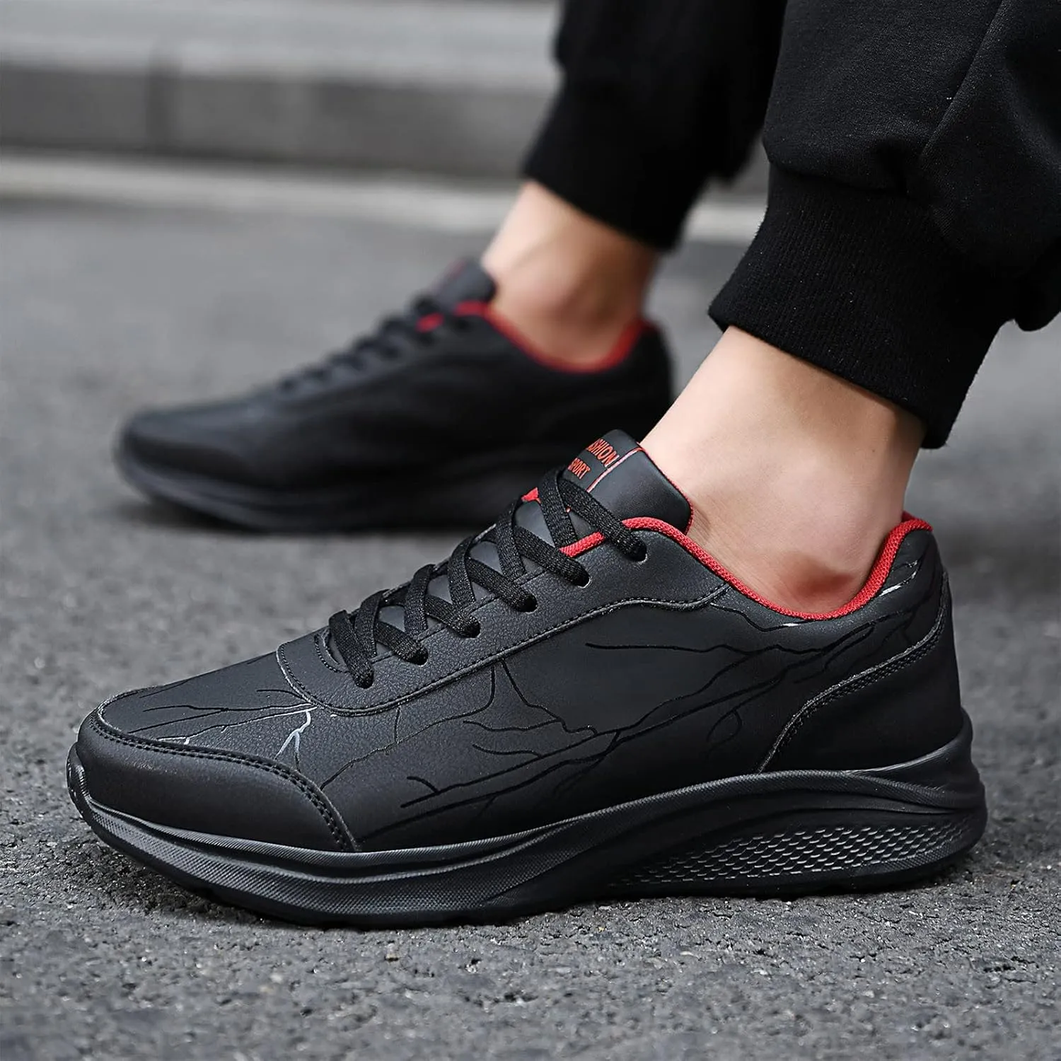 Men's Athletic Running Shoes Comfortable Breathable Stretch Canvas Slip On Sneaker Men's Business Casual Shoes