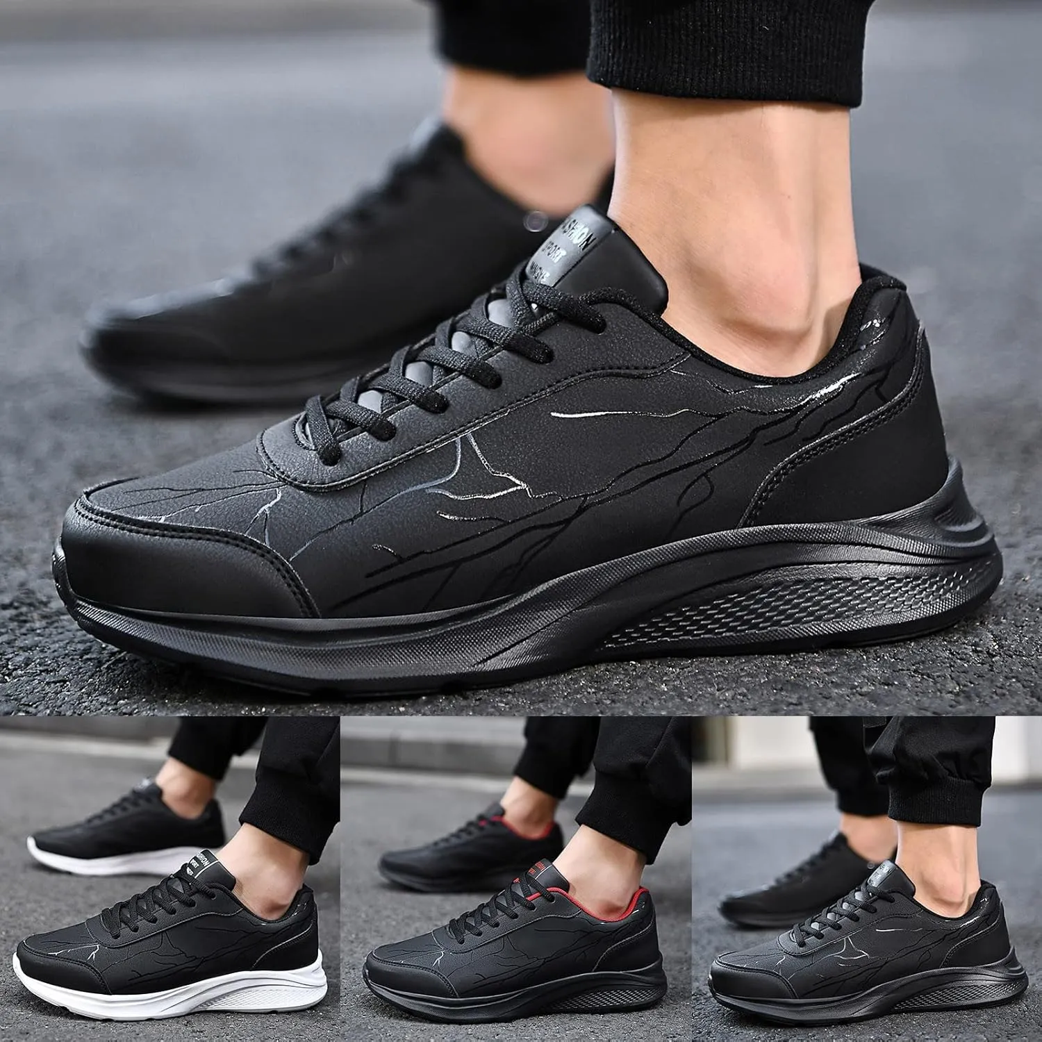 Men's Athletic Running Shoes Comfortable Breathable Stretch Canvas Slip On Sneaker Men's Business Casual Shoes