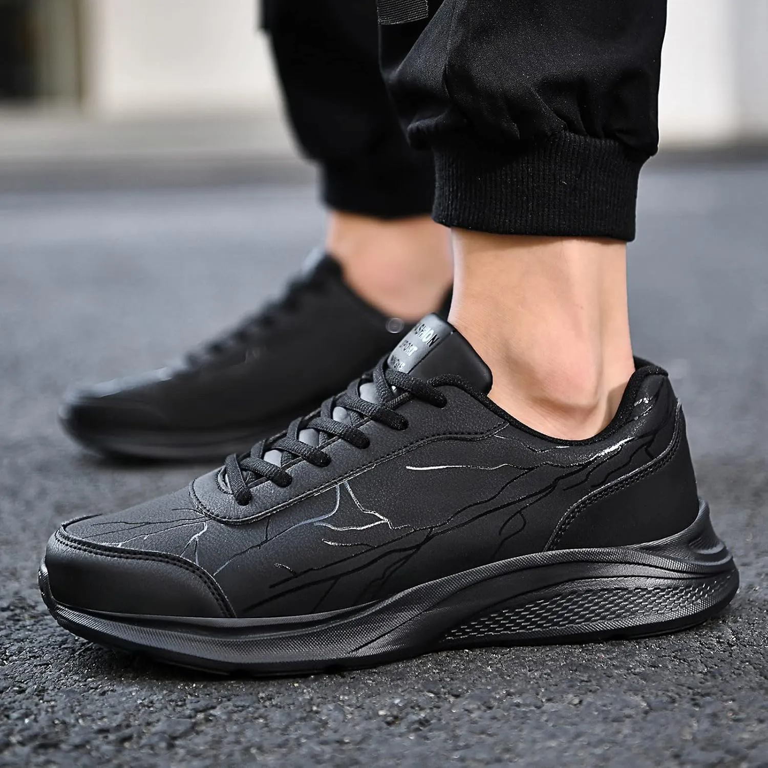 Men's Athletic Running Shoes Comfortable Breathable Stretch Canvas Slip On Sneaker Men's Business Casual Shoes