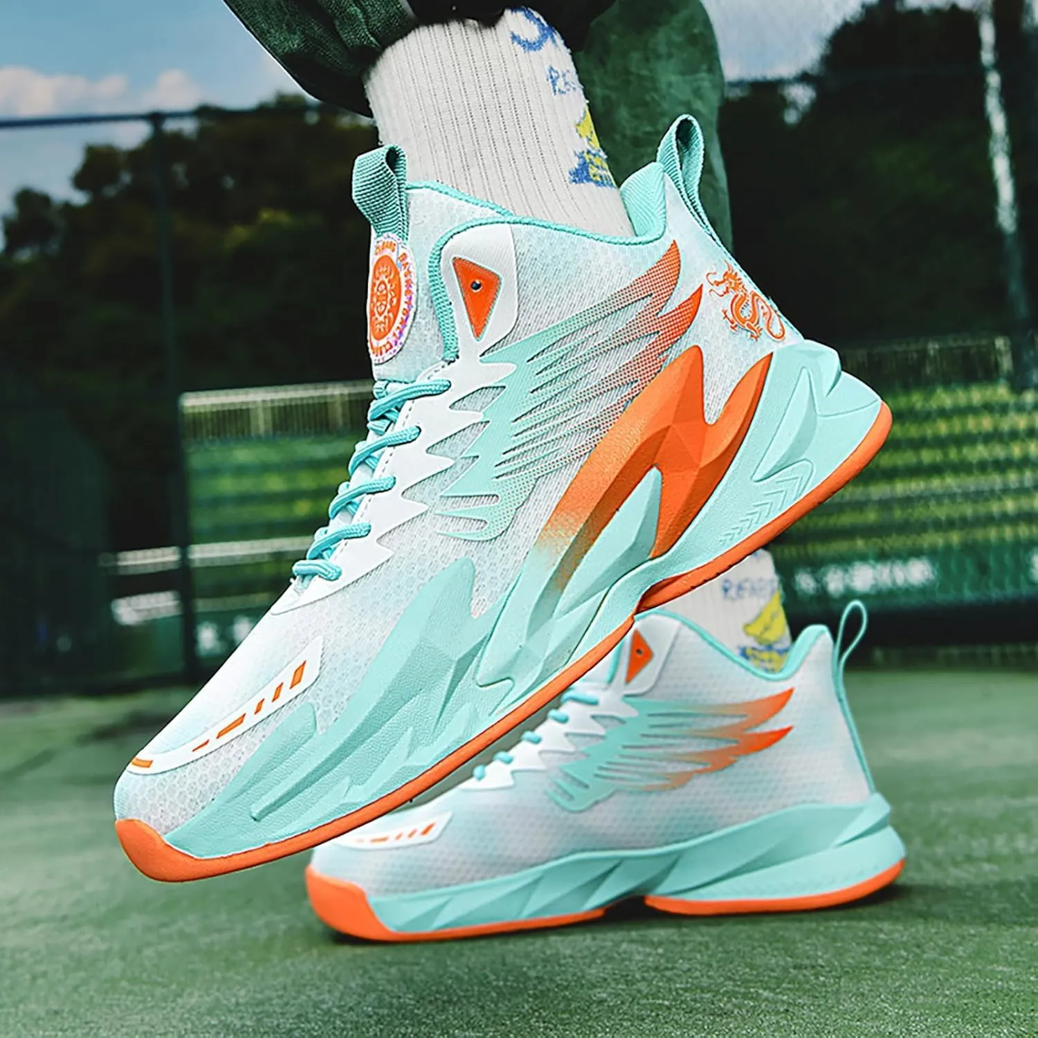 Men's Basketball Shoes Anti-Slip Breathable Womens School Training Running Shoes Fahsion Sneakers Comfortable Outdoor Gym Shoes