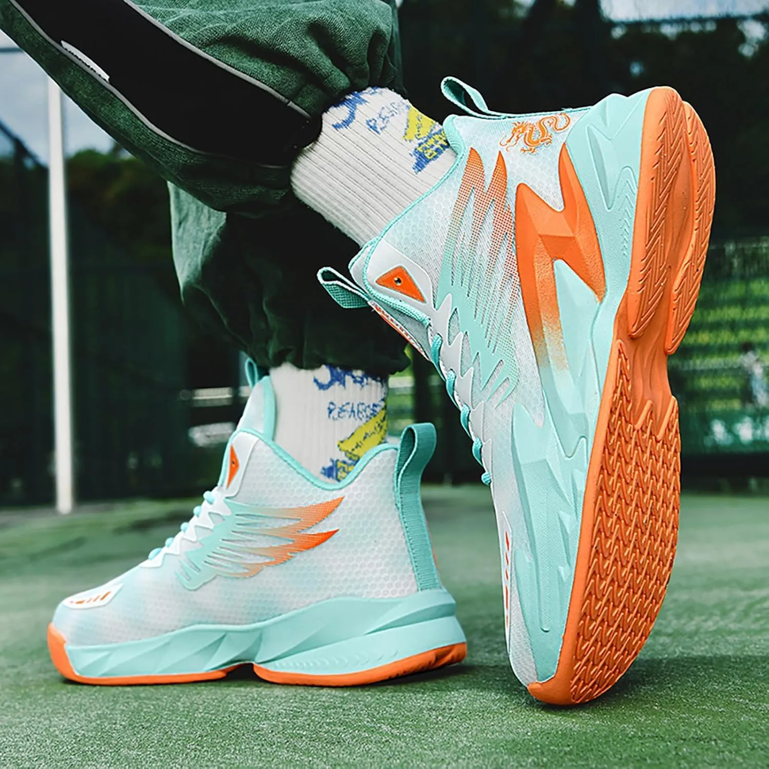 Men's Basketball Shoes Anti-Slip Breathable Womens School Training Running Shoes Fahsion Sneakers Comfortable Outdoor Gym Shoes