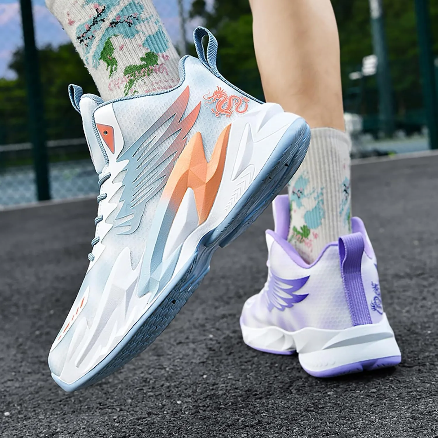 Men's Basketball Shoes Anti-Slip Breathable Womens School Training Running Shoes Fahsion Sneakers Comfortable Outdoor Gym Shoes