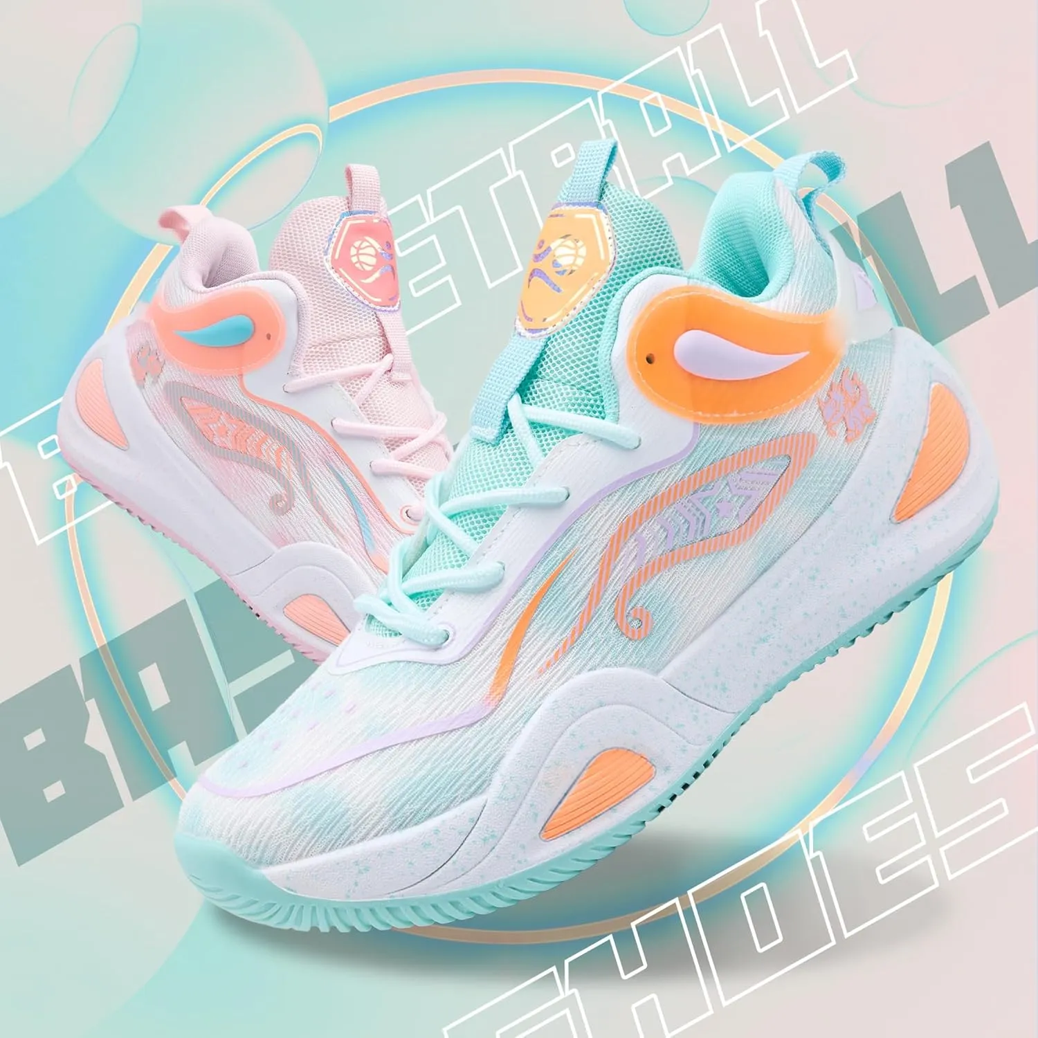 Men's Basketball Shoes Fashionable Breathable Anti Slip Sports Shoes Outdoor Running Fitness Training Shoes