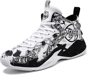 Men's Basketball Shoes No-Slip Breathable Outdoor Shoes Women's Fashion Graffiti Training Shoes