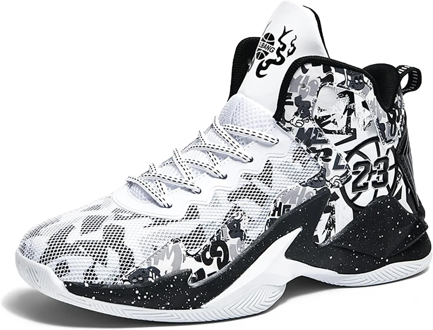 Men's Basketball Shoes No-Slip Breathable Outdoor Shoes Women's Fashion Graffiti Training Shoes
