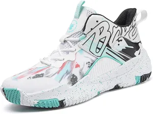 Men's Basketball Shoes No-Slip Breathable Outdoor Shoes Women's Fashion Graffiti Training Shoes