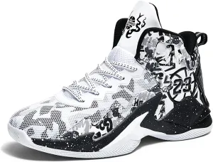 Men's Basketball Shoes No-Slip Breathable Outdoor Shoes Women's Fashion Graffiti Training Shoes