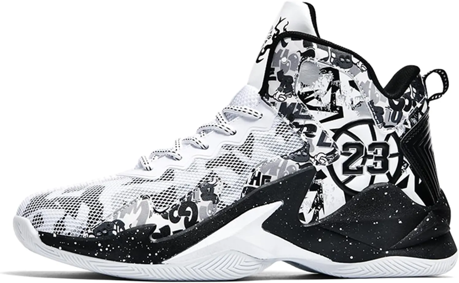 Men's Basketball Shoes No-Slip Breathable Outdoor Shoes Women's Fashion Graffiti Training Shoes