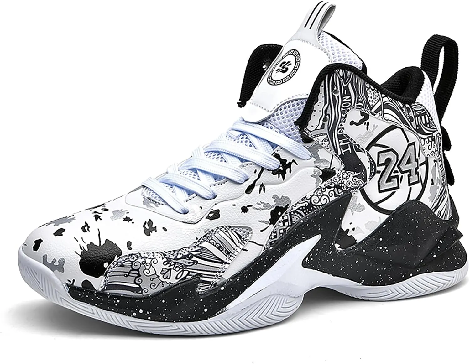 Men's Basketball Shoes No-Slip Breathable Outdoor Shoes Women's Fashion Graffiti Training Shoes