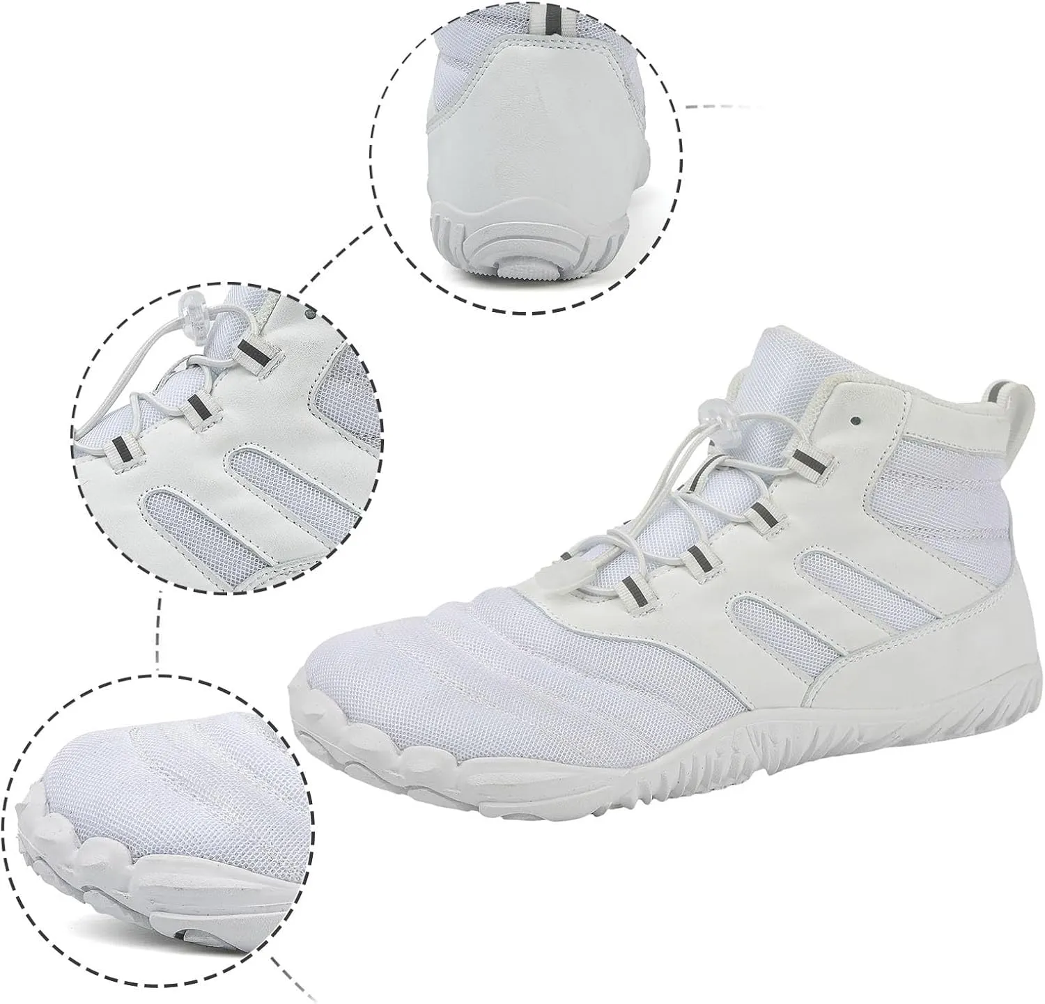 Mens Breathable Lace Up Running Shoes Portable Non Slip Fitness Workout Shoe Arch Support Walking Shoes for Men
